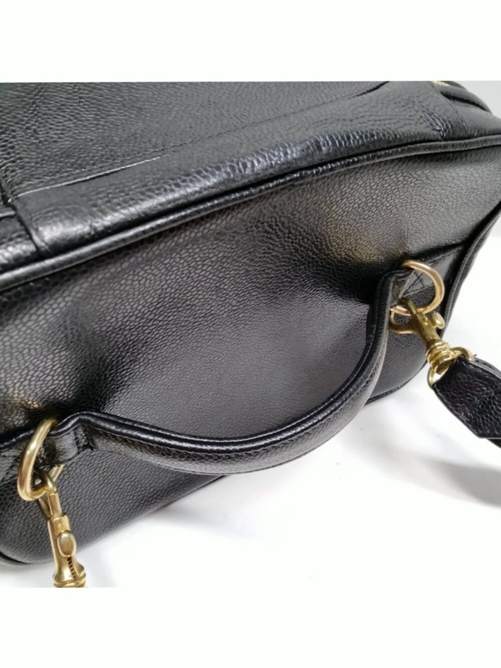 Authentic Chanel CC Vanity Case Bag Black Caviar Leather Large Logo Crossbody - Picture 7 of 16